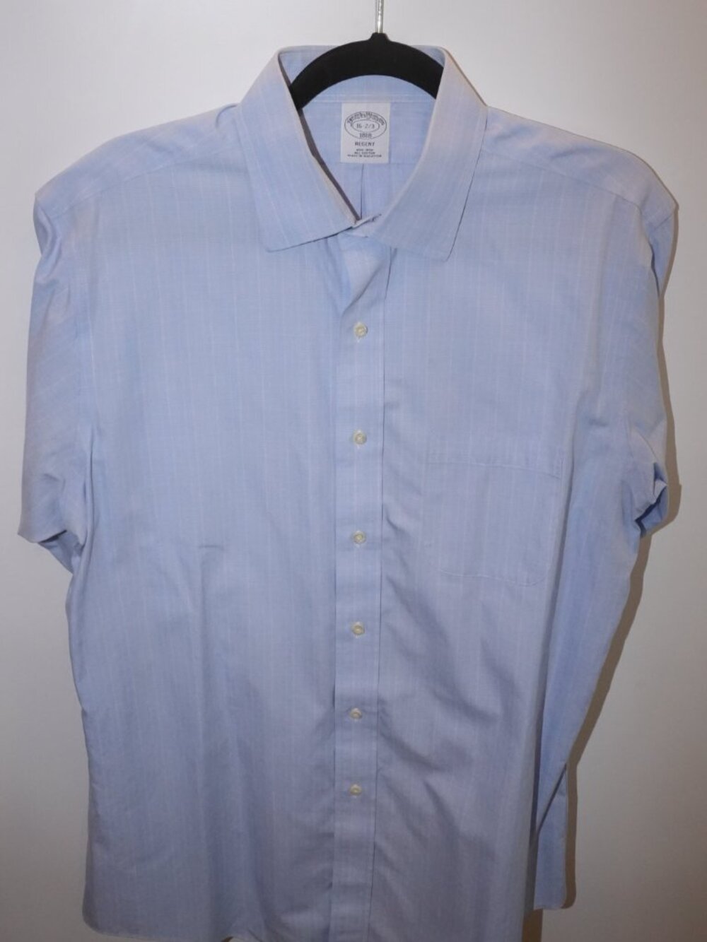 Brooks Brothers Regent Non-Iron Dress Shirt Blue Plaid 16-2/3